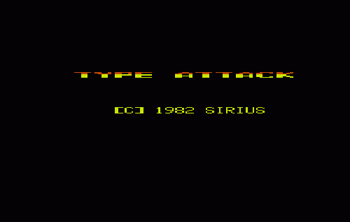 Type Attack title screen for Vic-20